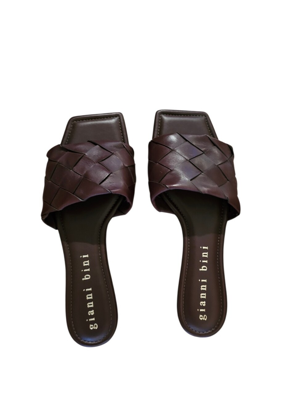 Gianni Bini Dark Brown Woven Slide Mules